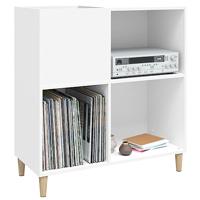 Platenkast 84,5x38x89 cm bewerkt hout wit - thumbnail