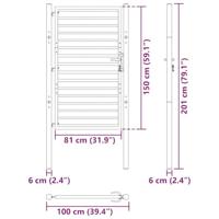 Tuinpoort afsluitbaar 100x150 cm aluminium zwart - thumbnail