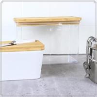 OTIX Cracker Bewaardoos Transparant Knackebrod Vershouddoos Bamboe - thumbnail