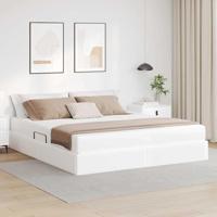 Opbergbed met matras met matras Wit 160 x 200 cm Nep Leer - thumbnail