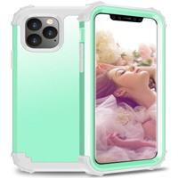 Voor iPhone 11 Pro Max PC + siliconen driedelige anti-drop mobiele telefoon bescherming Bback cover (groen) - thumbnail