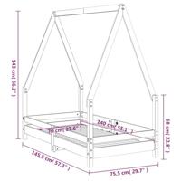 Kinderbedframe 70x140 cm massief grenenhout wit - thumbnail