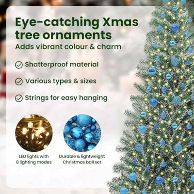 VidaXL Kunstmatige kerstboom sneeuw gevlochten met led licht 210 cm