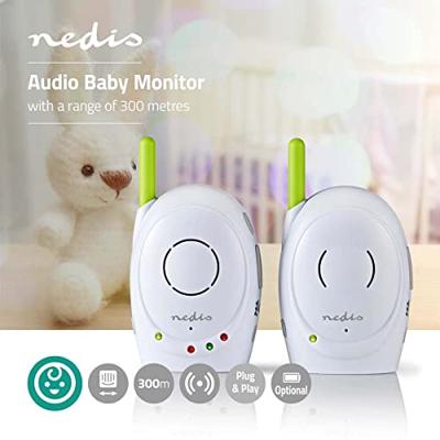 Nedis Audio-Babyfoon | FHSS | 300 m | Groen / Wit | 1 stuks - BAMO110AUWT BAMO110AUWT