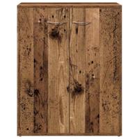 Dressoir 60x30x75 cm bewerkt hout oud houtkleurig - thumbnail