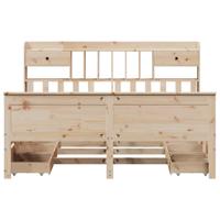 Bed met boekenkast zonder matras grenenhout wasbruin 160x200 cm - thumbnail