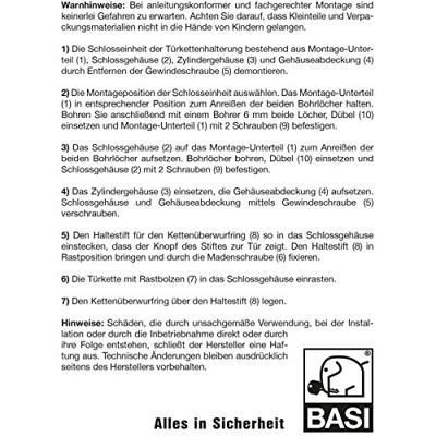 Basi 6500-0011 Deurketting afsluitbaar Zilver