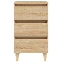 Nachtkastje met houten poten 40x35x69 cm sonoma eikenkleurig - thumbnail