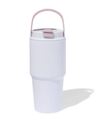 HEMA Drinkbeker met rietje 600ml rvs lavendel (lavendel)