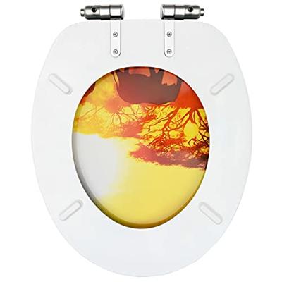 VidaXL Toiletbril met soft-close deksel savanne mdf