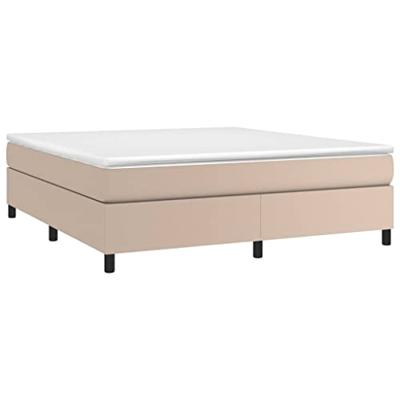 Boxspring bed kunstleer cappuccinokleurig 160x200 cm