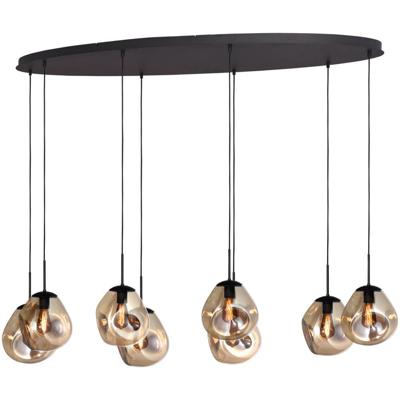 Masterlight HanglampLava Oval 8x goud glas Ø 24cm - 2764-05-160-60-80261