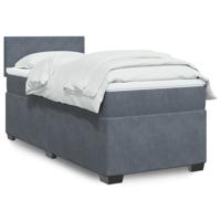 Boxspring met matras fluweel donkergrijs 80x200 cm - thumbnail