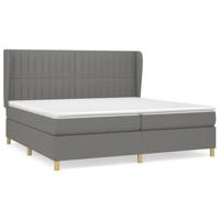 Boxspring met matras stof donkergrijs 200x200 cm - thumbnail