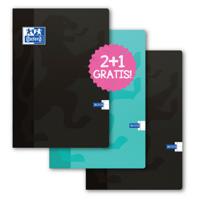 Oxford School schrift, ft A4, 72 bladzijden, geruit 10 mm, pak van 3 stuks, geassorteerde kleuren - thumbnail