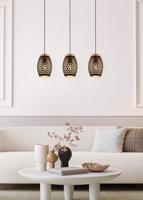 Trio Zwart goude hanglampBidar 3-lichts - R31573080 - thumbnail