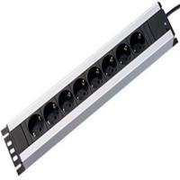 Bachmann 300.007 Stekkerdoos met schakelaar Aluminium, Zwart Randaarde stekker - thumbnail