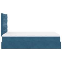 Ottoman bed met matrassen 90x190cm fluweel donkerblauw - thumbnail