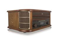 Dual NR 50 DAB stereo nostalgie compleet systeem met platenspeler (UKW/DAB(+) radio, CD (MP3), USB, cassettespeler, AUX-in, directe encoding-functie, afstandsbediening) Bruin - thumbnail