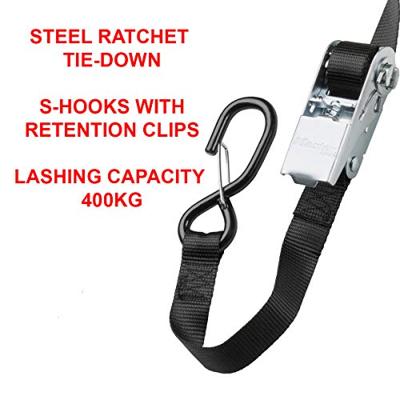 Masterlock Single pack ratchet tie down with S hooks 5m - colour : black - 3109EURDAT - thumbnail