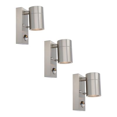 Set van 3 Mason Wandlampen - 4000K neutraal wit - Bewegingssensor en Schemerschakelaar - RVS - IP44 Waterdicht - Wandspot voor binnen en buiten Set van 3 Mason Wandlampen - 4000K neutraal wit - Bewegingssensor en Schemerschakelaar - RVS - IP44 Waterdicht - Wandspot voor binnen en buiten
