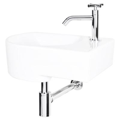 Fonteinset Differnz Appollo Rechts 14x27x41 cm Keramiek Wit (inclusief kraan sifon en afvoer)