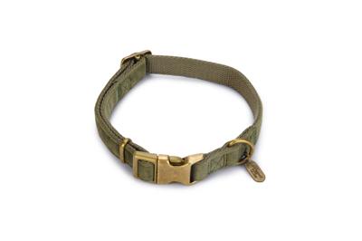 Designed by Lotte Velura - Hondenhalsband - Fluweel - Groen - 35- 50cmx20mm