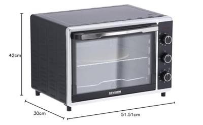 Severin TO 2058 Mini-oven Instelbare temperatuur, Timerfunctie 42 l Severin TO 2058 Mini-oven Instelbare temperatuur, Timerfunctie 42 l