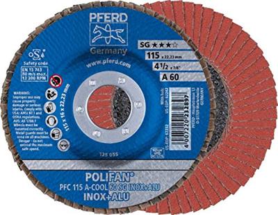 PFERD TOOLS 67756115 A-Cool Sg Inox + Alu Lamellenschijf Diameter 115 mm Boordiameter 22.23 mm 10 stuk(s)