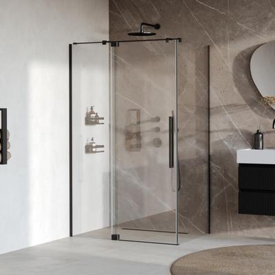 Brauer Stellar - Douchecabine met Draaideur - Helder Glas - 120x80x200 cm - Omkeerbaar - incl. Glascoating - Mat Zwart