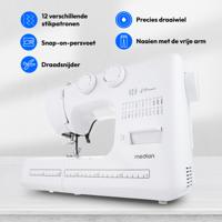 Naaimachine - MEDION - SM 60 - 62W - 24 steken + dubbele steken - 700 tpm - LED - Wit - thumbnail