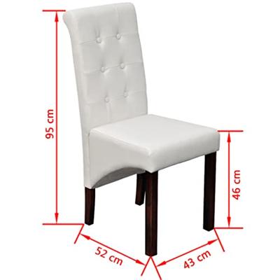 Eetkamerstoelen gecapitonneerd kunstleer wit 2 st - thumbnail