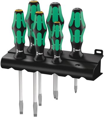 Wera 334/355 SK/6 Schroevendraaierset Kraftform Plus Lasertip + houder, 6 -delig - 1 stuk(s) - 05007681001