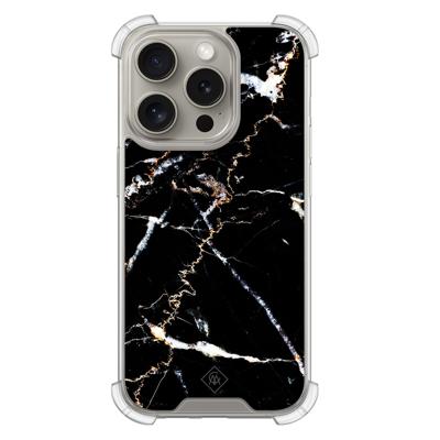 iPhone 15 Pro shockproof hoesje - Marmer zwart iPhone 15 Pro shockproof hoesje - Marmer zwart
