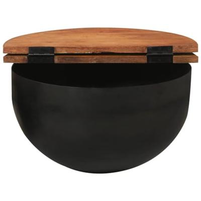 Salontafel 50x27 cm massief gerecycled hout zwart