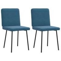 Eetkamerstoelen 2 st fluweel blauw - thumbnail