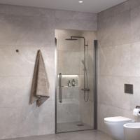 Sanivo Suno Nisdeur draaideur 70 cm Gunmetal Helder Glas 8 mm Nano - thumbnail