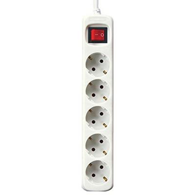 Silver Electronics 9631 stekkerdoos, 5 uitgangen, met schakelaar, wit, 3 m