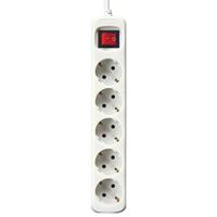 Silver Electronics 9631 stekkerdoos, 5 uitgangen, met schakelaar, wit, 3 m - thumbnail