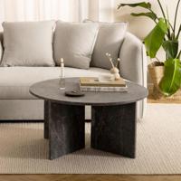 Bendt Ronde Salontafel 'Shaunika' Marmer, 90cm, kleur Bruin - thumbnail