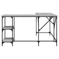 Bureau 139x139x75 cm bewerkt hout grijs sonoma eikenkleurig - thumbnail
