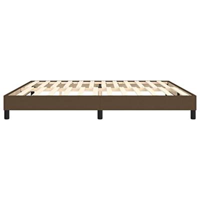 Bedframe zonder matras stof donkerbruin 200x200 cm Bedframe zonder matras stof donkerbruin 200x200 cm