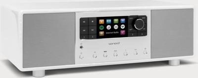 sonoro Primus Internetradio met Bluetooth (Spotify, Deezer, Podcasts, FM/FM, DAB Plus, WLAN, AUX-in, houten behuizing) stereo-installatie, wit