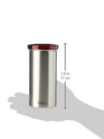 Brabantia voorraadbus voor 18 koffiepads matt steel fingerprint proof / red - thumbnail