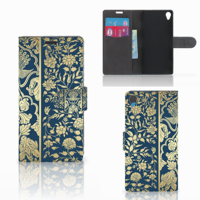 Sony Xperia Z3 Hoesje Beige Flowers - thumbnail