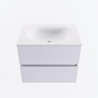 MONDIAZ VICA 60cm badmeubel onderkast Cale 2 lades. Wastafel MOON midden zonder kraangat, kleur Talc. - thumbnail