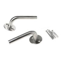 Deurkrukken Porto roestvaststaal op ronde rozet - thumbnail