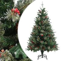 VidaXL Kerstboom met dennenappels 120 cm pvc en pe groen - thumbnail