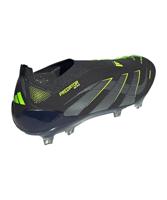 adidas Predator Elite Veterloze Gras Voetbalschoenen (FG) Zwart Donkergrijs Neongeel - thumbnail