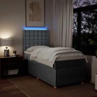 Boxspring met matras stof lichtgrijs 80x200 cm - thumbnail
